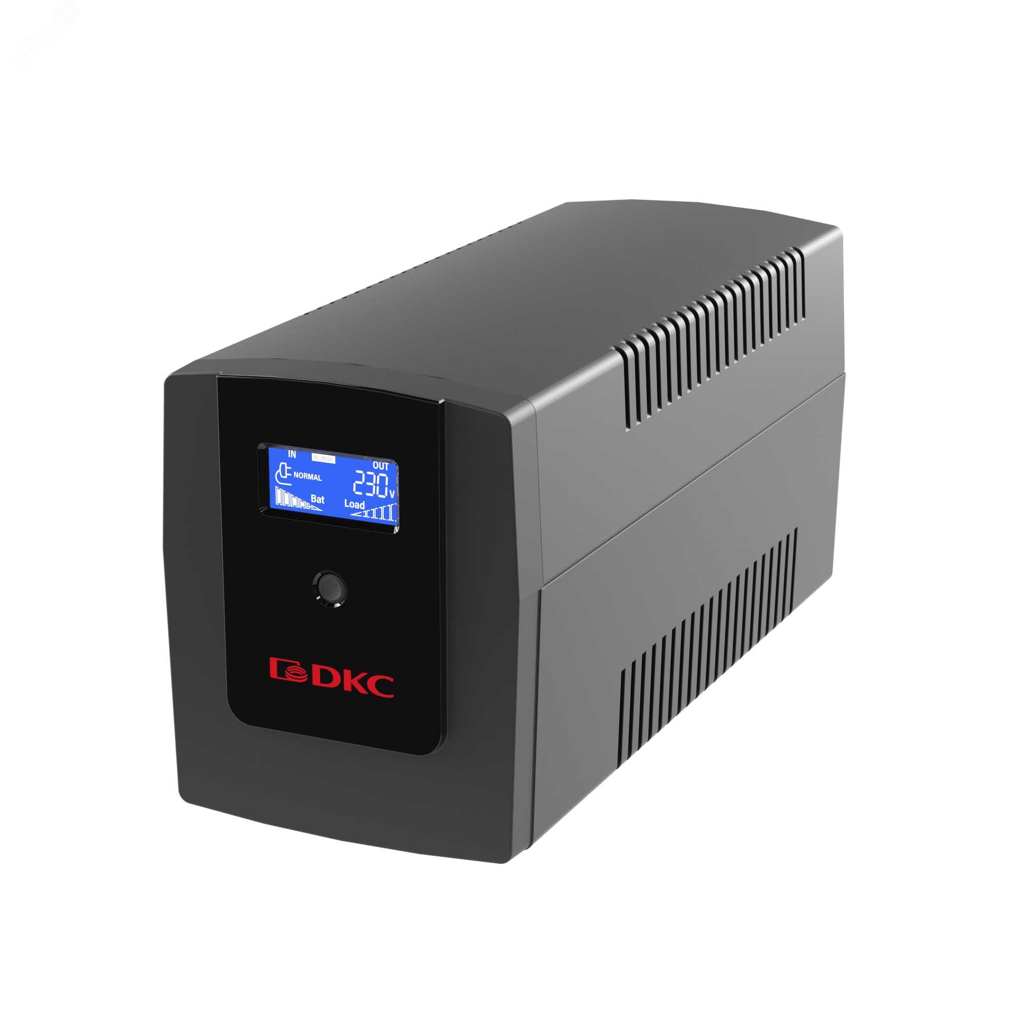 Источник бесперебойного питания line-interactive, Инфо Элсиди (Info LCD) 1200 ВА/720 Вт, 1/1, 4xIEC C13, USB + RJ45, LCD, 2x7Aч INFOLCD1200I DKC