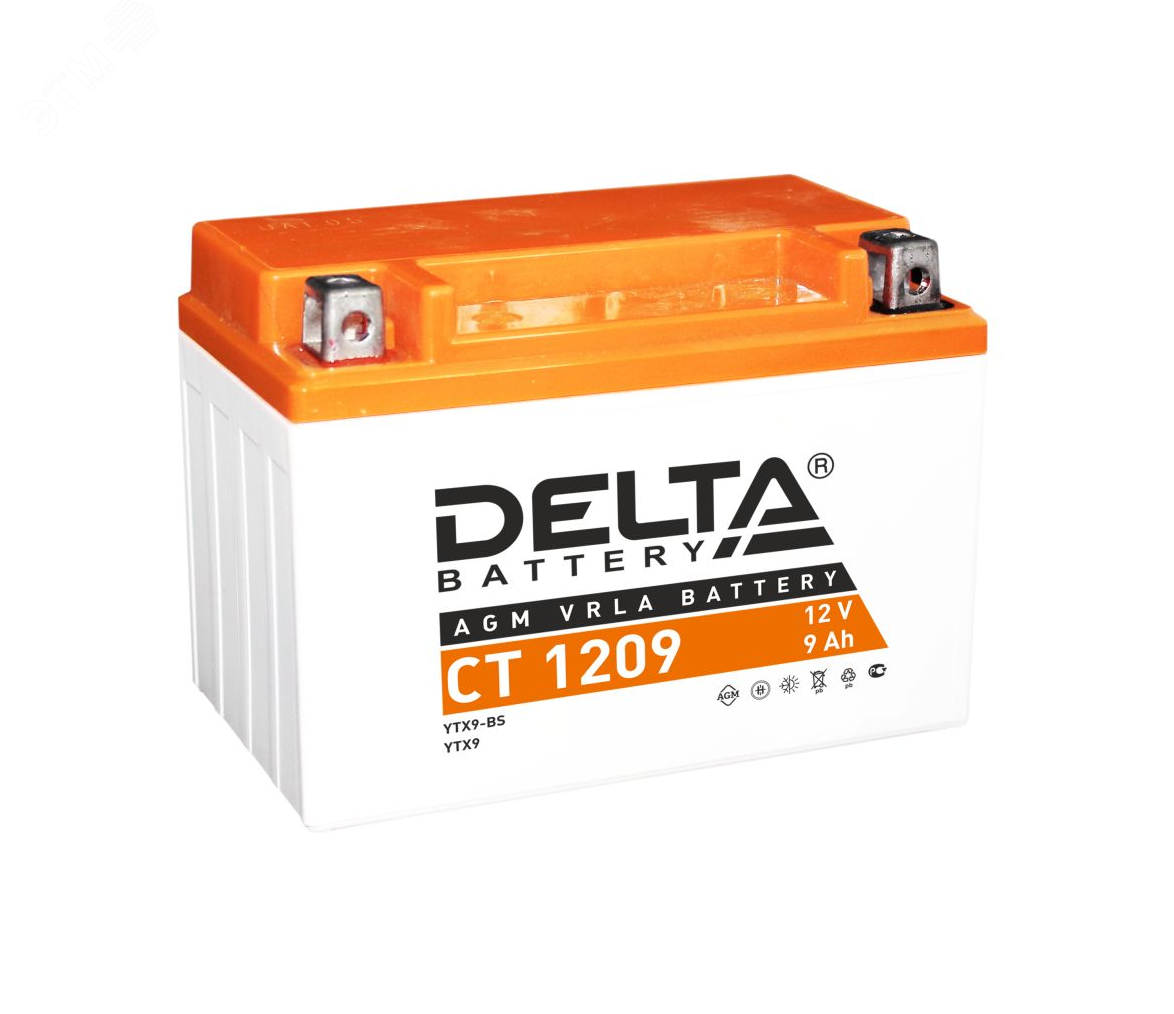 Аккумулятор CT 12В 9Ач CT 1209 Delta для транспорта