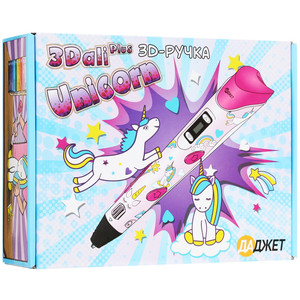 3D-ручка с пластиком Даджет 3Dali Plus Unicorn  розовый