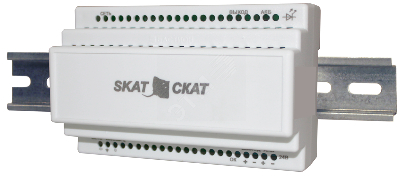 Источник вторичного электропитания SKAT-24-2,0-DIN 24В, 2А, под АКБ от 7Ач 585 Бастион